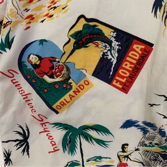 Vintage Florida Retro Postcard Turnpike Toll Collector Uniform Novelty Shirt Top - Picture 13 of 15